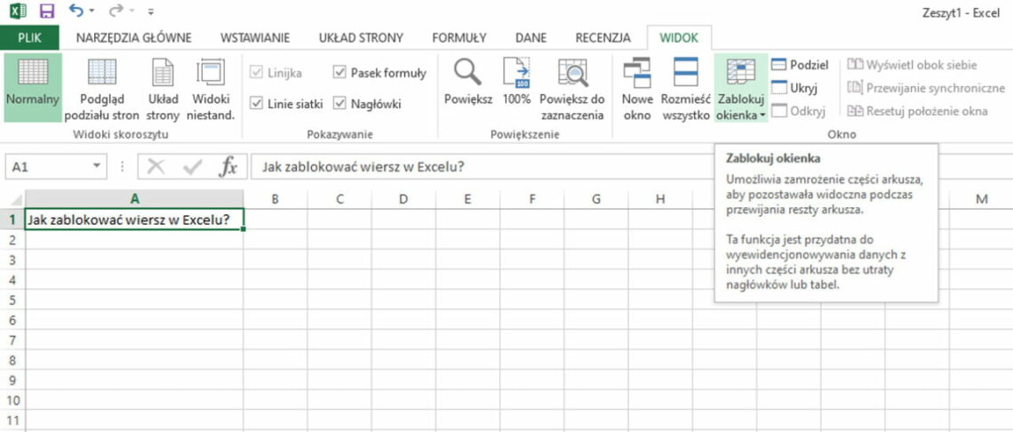Como bloquear uma linha no Excel Fot Android com pl Bartosz Szczygielski