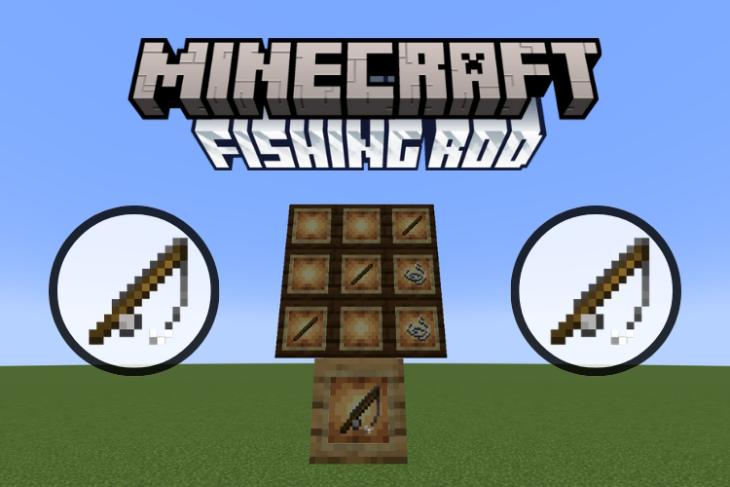 Vara de pesca e itens usados ​​​​para criá-la no Minecraft