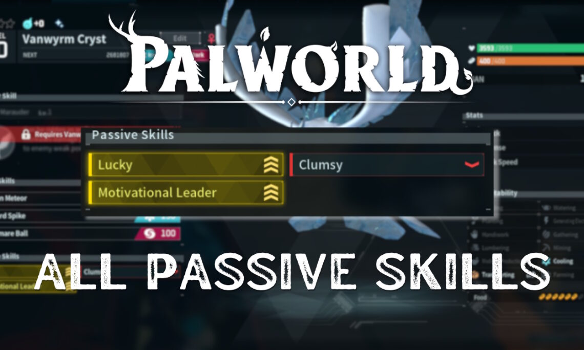 Lista de todas as habilidades passivas do Palworld e seus efeitos